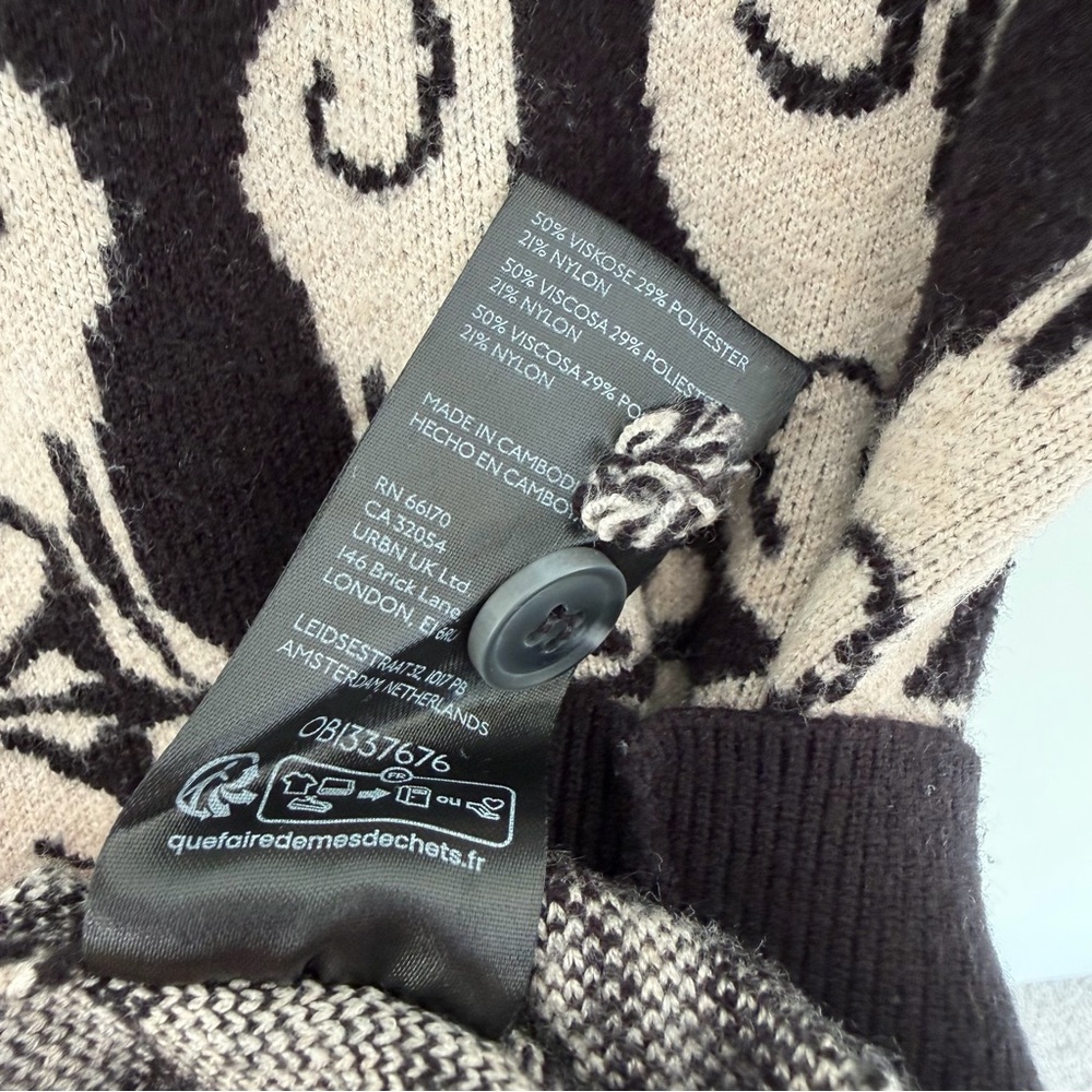 MAEVE x ANTHROPOLOGIE Harmon Jacquard Sweater Tee in Black White Poodle - Picture 8 of 9